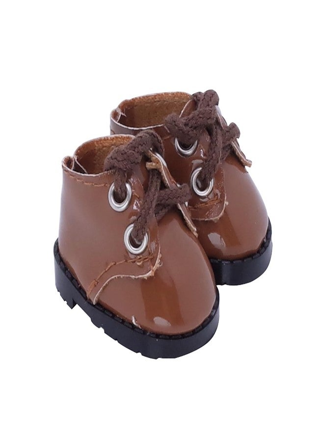 Etistta 17cm Doll Shoes for 17cm Doll Boots, 6.7 inch Doll Shoes Accessories (Brown) - Image 1